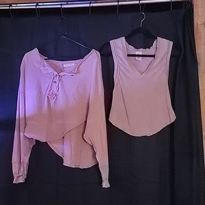 We the free, long sleeve shirt and tank top